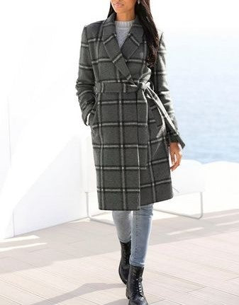 Women's Check Coat by Lascana Women's Check Coat by Lascana